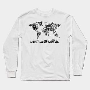 world map floral Long Sleeve T-Shirt